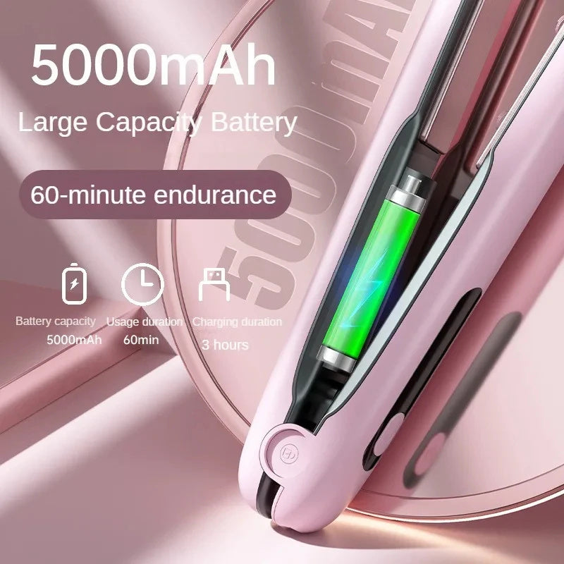 Piastra per capelli wireless portatile da 5000mAh || Wireless Hair Straightener Flat 5000mAh
